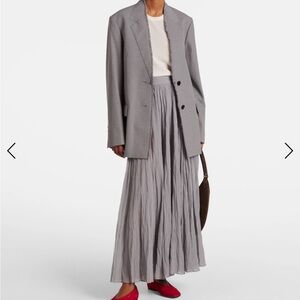 Toteme Pleated Crinkle Maxi Skirt - Gray